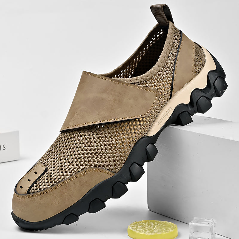 (⏰Limited Time Sale 70% OFF) Men's Orthopedic Arch Support Wide Toe Lightweight Outdoor Walking Shoes, Breathable Mesh Slip-On Non-Slip Work Shoes