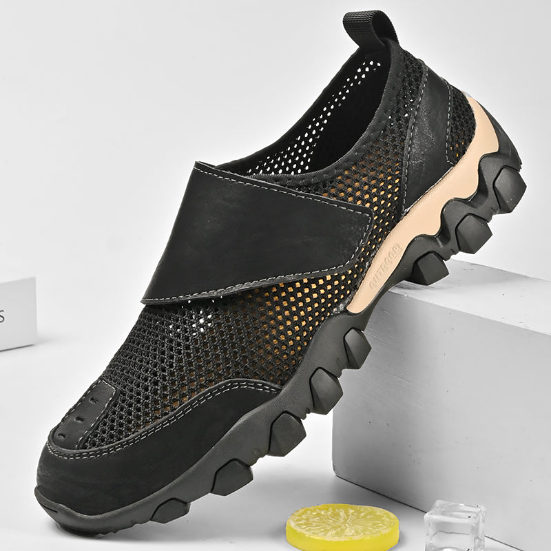 (⏰Limited Time Sale 70% OFF) Men's Orthopedic Arch Support Wide Toe Lightweight Outdoor Walking Shoes, Breathable Mesh Slip-On Non-Slip Work Shoes