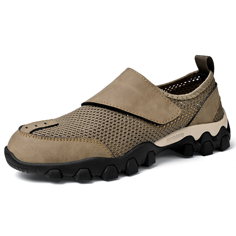 (⏰Limited Time Sale 70% OFF) Men's Orthopedic Arch Support Wide Toe Lightweight Outdoor Walking Shoes, Breathable Mesh Slip-On Non-Slip Work Shoes