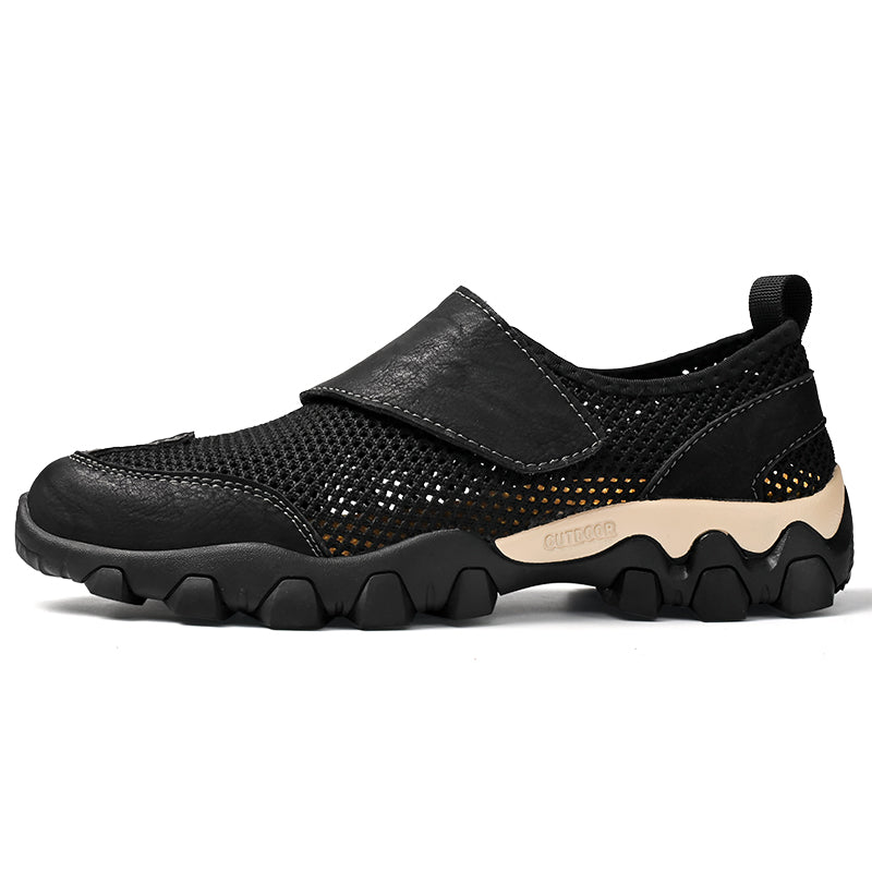 (⏰Limited Time Sale 70% OFF) Men's Orthopedic Arch Support Wide Toe Lightweight Outdoor Walking Shoes, Breathable Mesh Slip-On Non-Slip Work Shoes