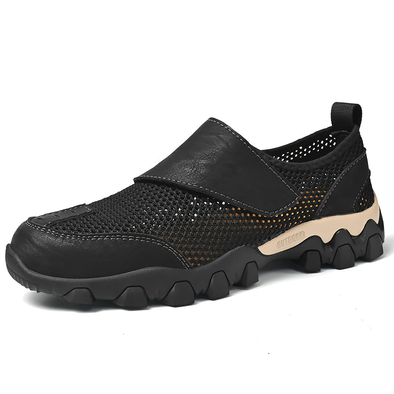 (⏰Limited Time Sale 70% OFF) Men's Orthopedic Arch Support Wide Toe Lightweight Outdoor Walking Shoes, Breathable Mesh Slip-On Non-Slip Work Shoes