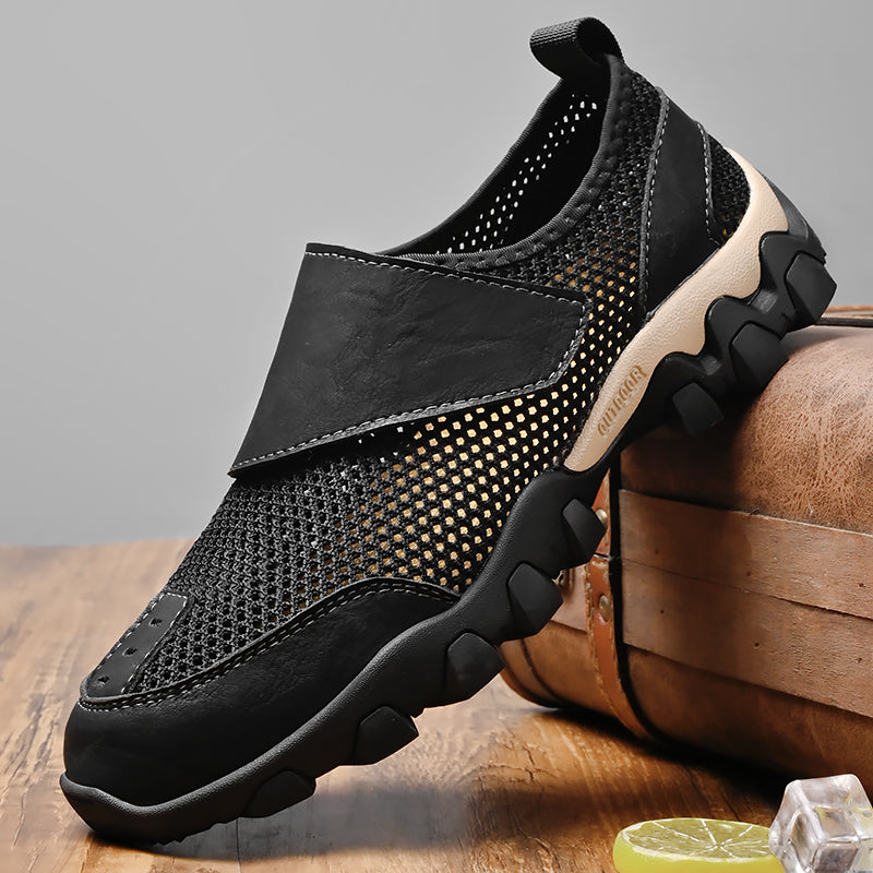 (⏰Limited Time Sale 70% OFF) Men's Orthopedic Arch Support Wide Toe Lightweight Outdoor Walking Shoes, Breathable Mesh Slip-On Non-Slip Work Shoes