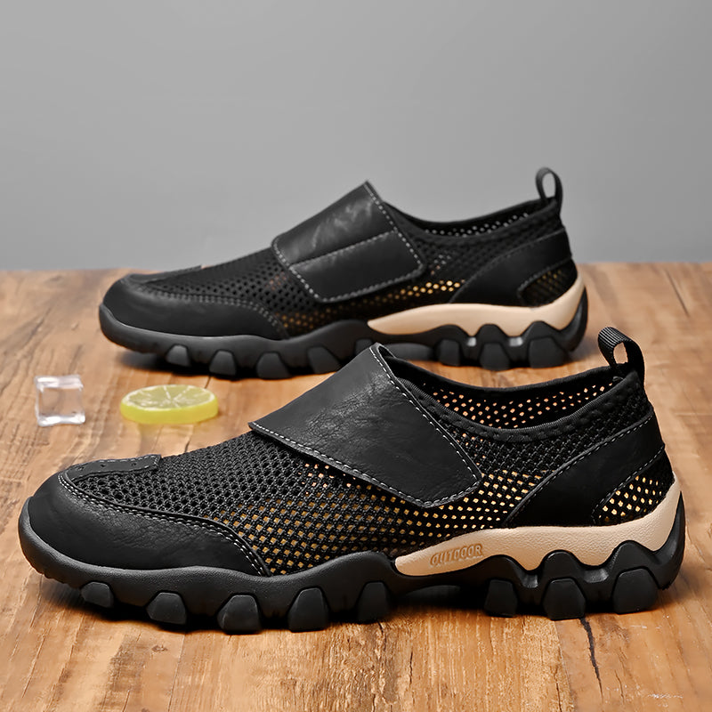 (⏰Limited Time Sale 70% OFF) Men's Orthopedic Arch Support Wide Toe Lightweight Outdoor Walking Shoes, Breathable Mesh Slip-On Non-Slip Work Shoes