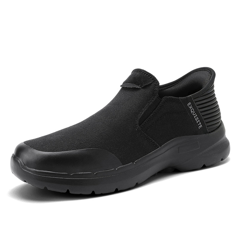 Men‘s’ Slip-On Running Walking Shoes - Zero Laces Comfort, Non-Slip Traction & Cushioned Support