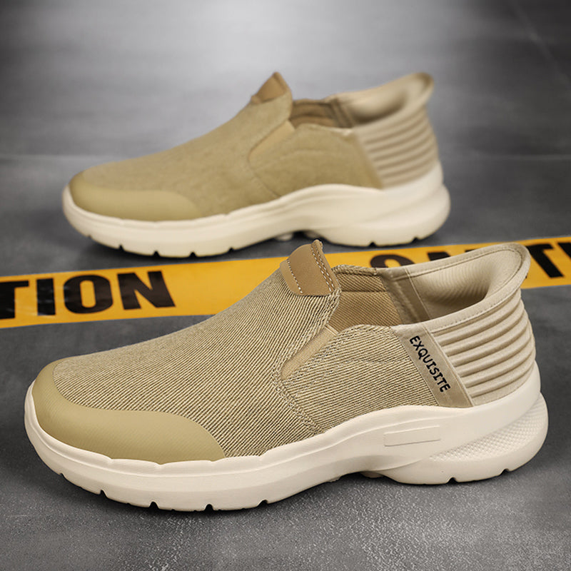 Men‘s’ Slip-On Running Walking Shoes - Zero Laces Comfort, Non-Slip Traction & Cushioned Support