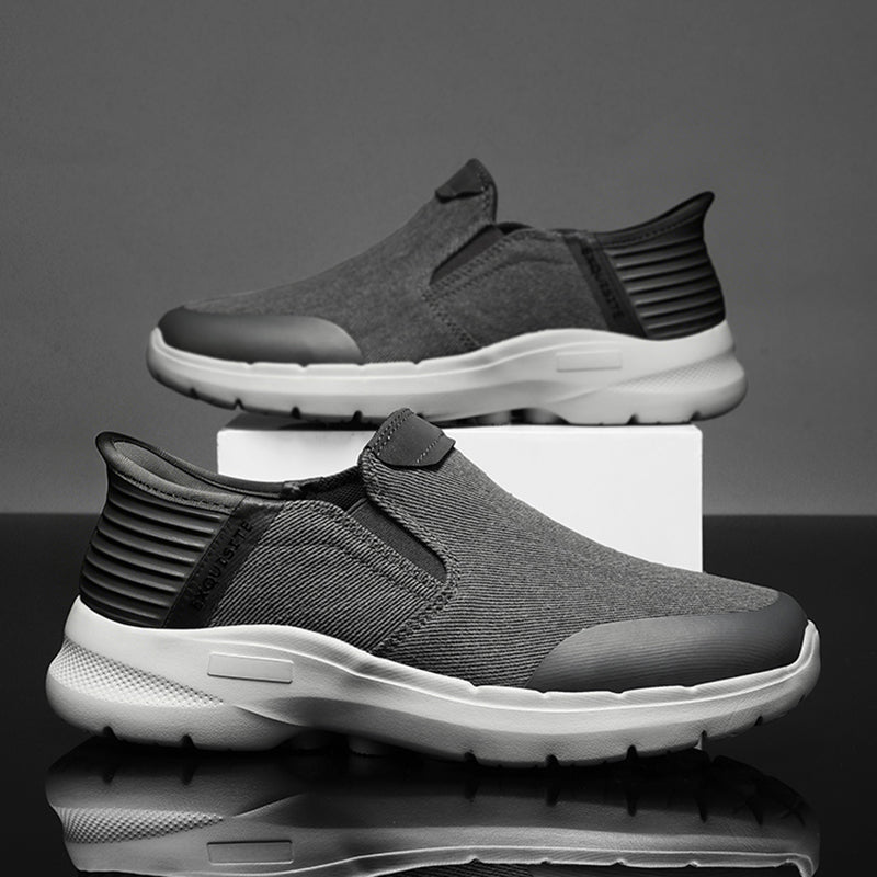 Men‘s’ Slip-On Running Walking Shoes - Zero Laces Comfort, Non-Slip Traction & Cushioned Support