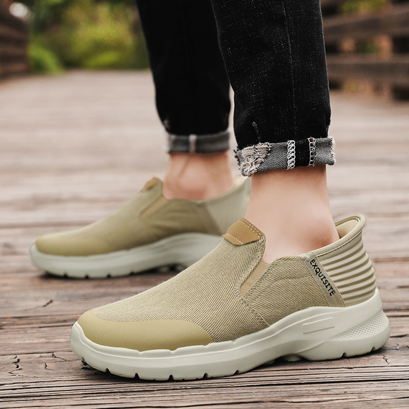 Men‘s’ Slip-On Running Walking Shoes - Zero Laces Comfort, Non-Slip Traction & Cushioned Support