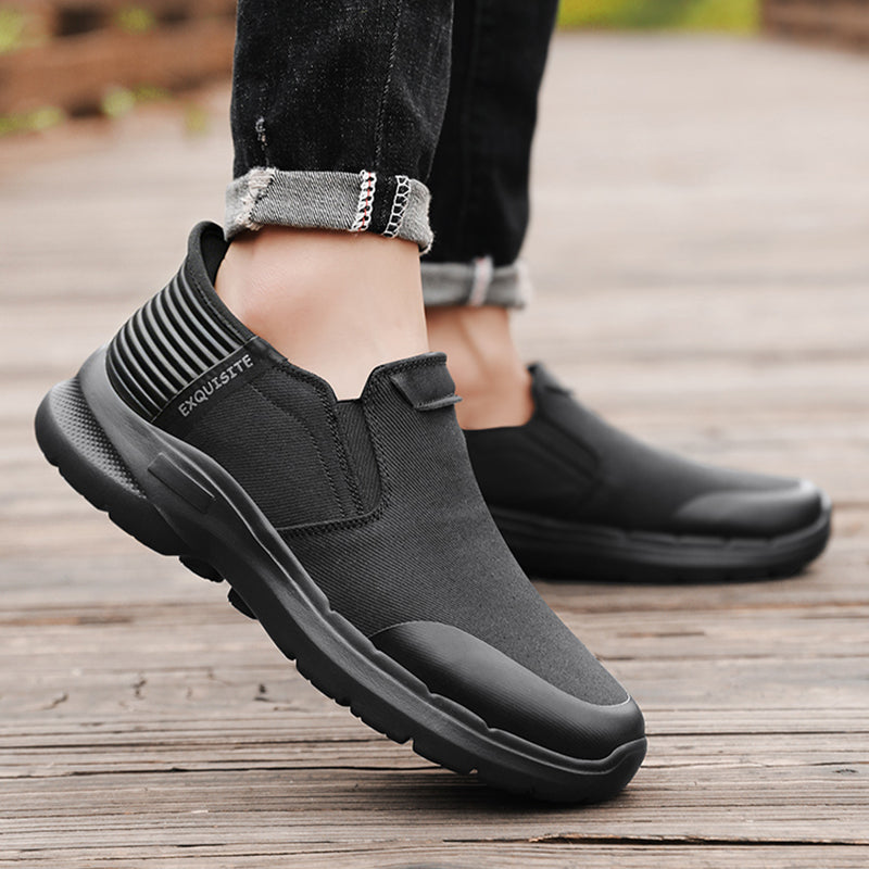 Men‘s’ Slip-On Running Walking Shoes - Zero Laces Comfort, Non-Slip Traction & Cushioned Support
