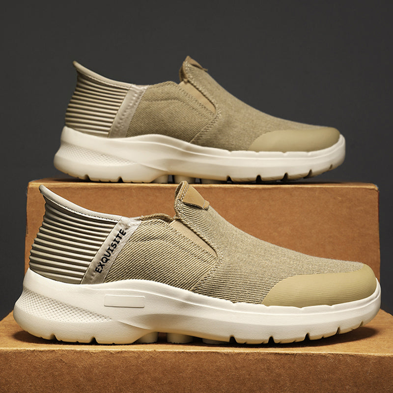 Men‘s’ Slip-On Running Walking Shoes - Zero Laces Comfort, Non-Slip Traction & Cushioned Support