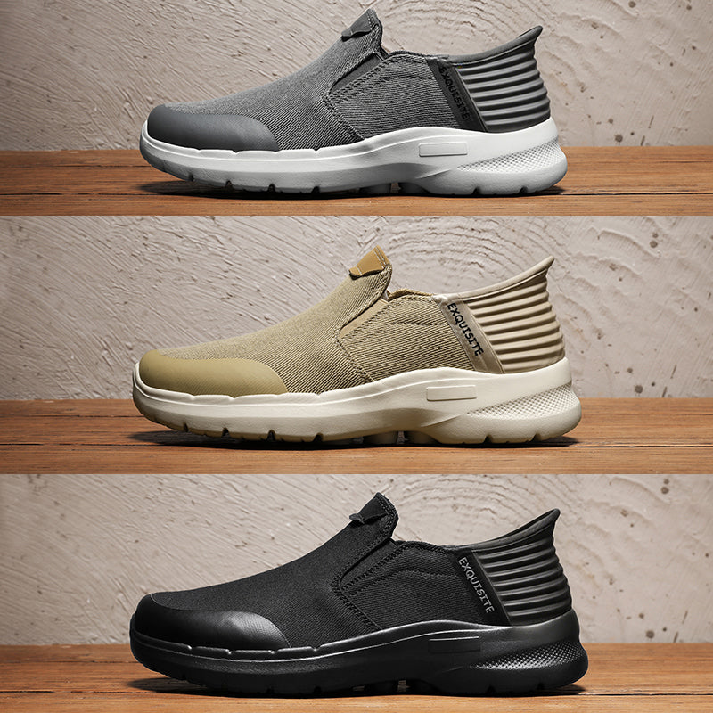 Men‘s’ Slip-On Running Walking Shoes - Zero Laces Comfort, Non-Slip Traction & Cushioned Support