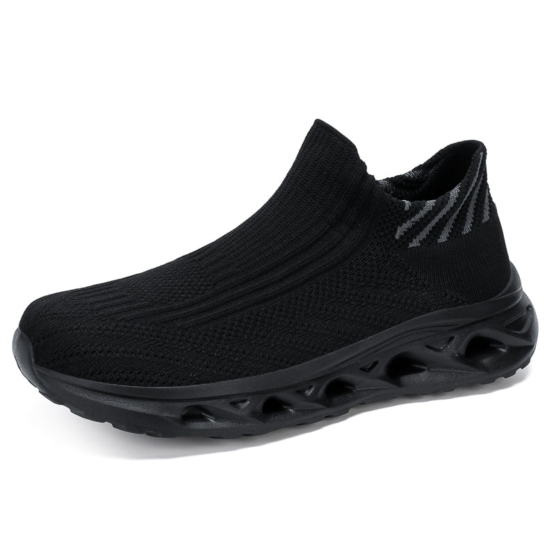 Men‘s’ Slip-On Running Walking Shoes - Zero Laces Comfort, Non-Slip Traction & Cushioned Support