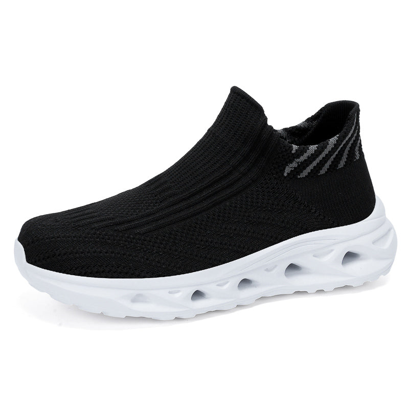 Men‘s’ Slip-On Running Walking Shoes - Zero Laces Comfort, Non-Slip Traction & Cushioned Support