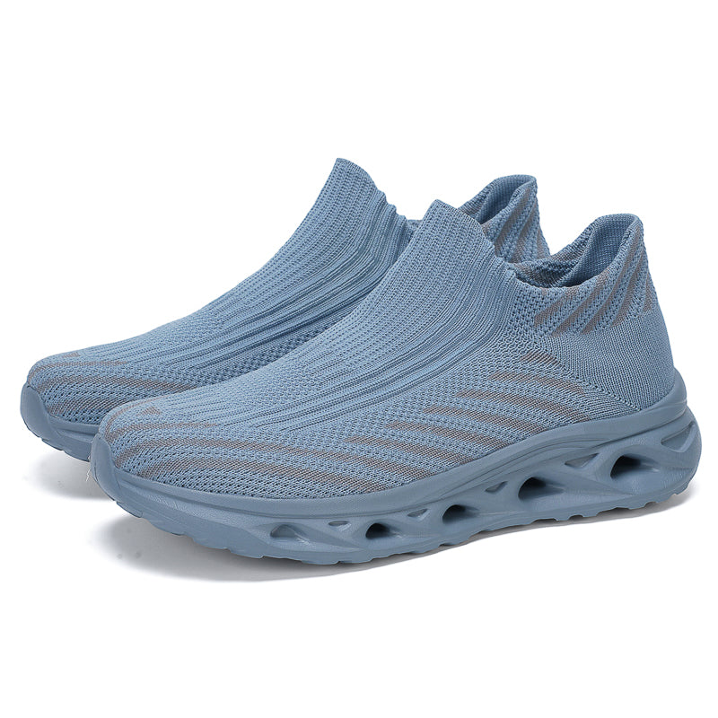 Men‘s’ Slip-On Running Walking Shoes - Zero Laces Comfort, Non-Slip Traction & Cushioned Support