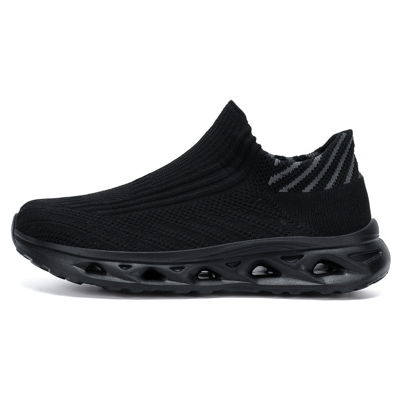 Men‘s’ Slip-On Running Walking Shoes - Zero Laces Comfort, Non-Slip Traction & Cushioned Support