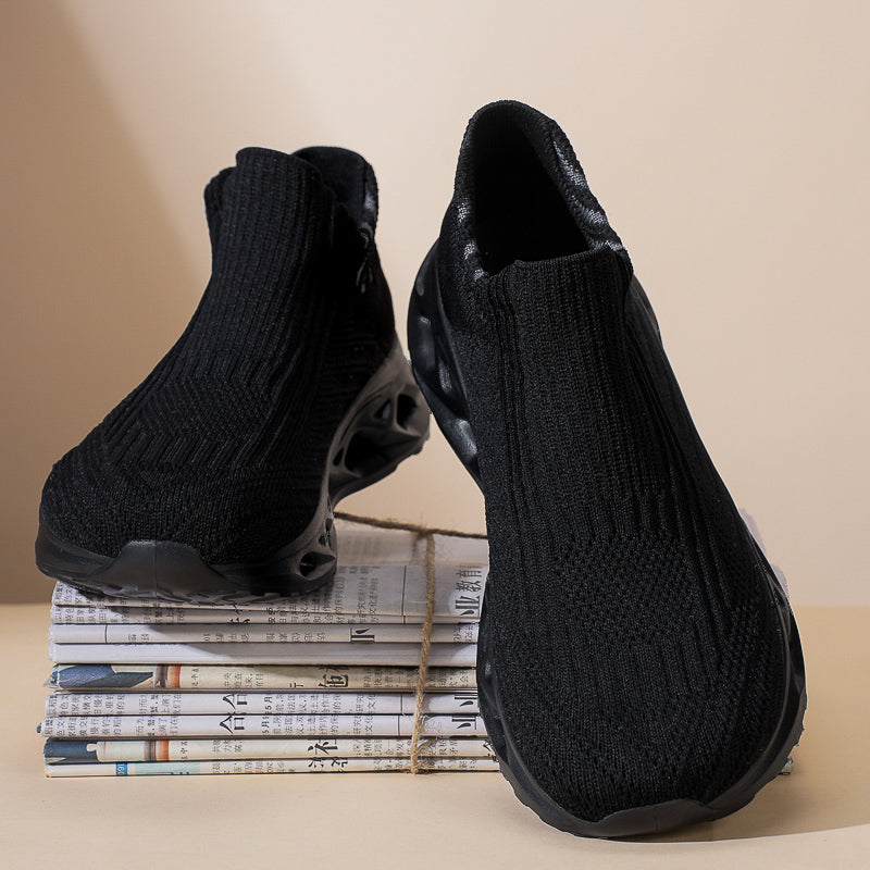 Men‘s’ Slip-On Running Walking Shoes - Zero Laces Comfort, Non-Slip Traction & Cushioned Support
