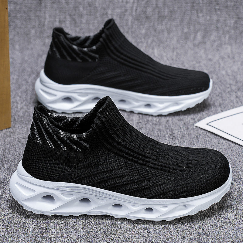 Men‘s’ Slip-On Running Walking Shoes - Zero Laces Comfort, Non-Slip Traction & Cushioned Support