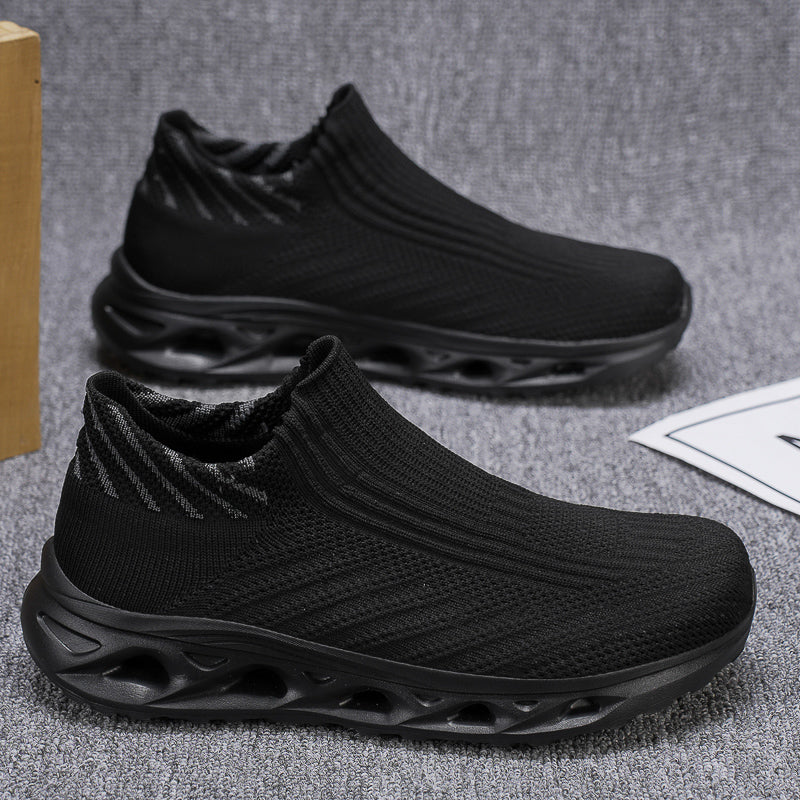 Men‘s’ Slip-On Running Walking Shoes - Zero Laces Comfort, Non-Slip Traction & Cushioned Support