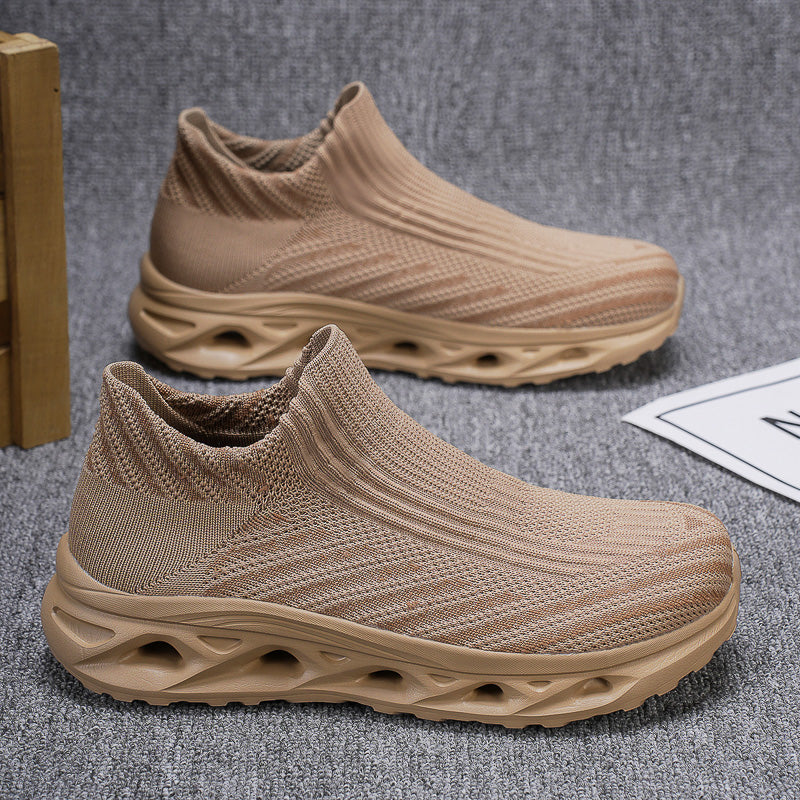 Men‘s’ Slip-On Running Walking Shoes - Zero Laces Comfort, Non-Slip Traction & Cushioned Support