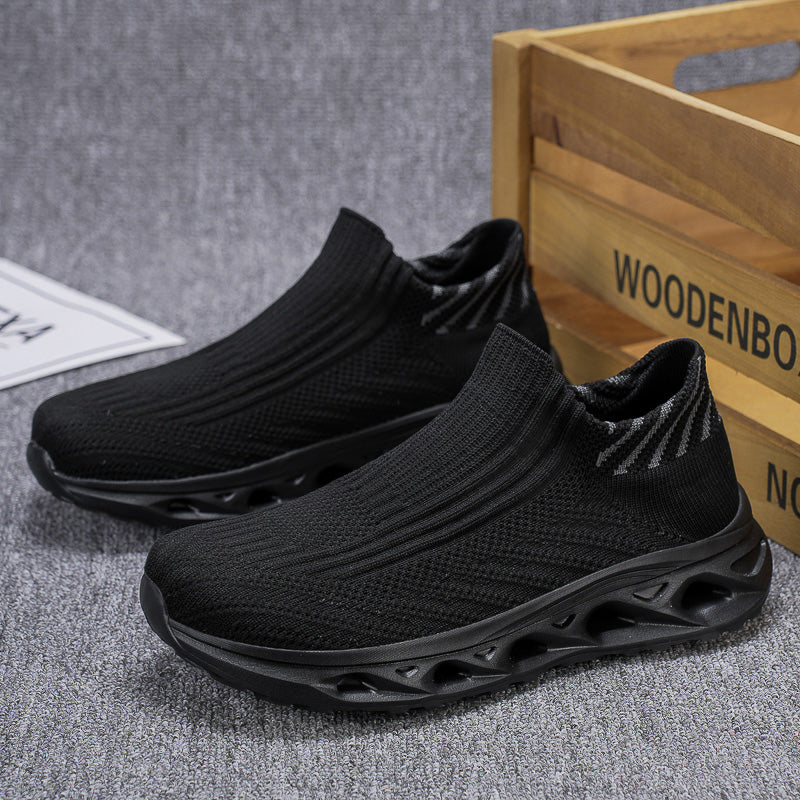 Men‘s’ Slip-On Running Walking Shoes - Zero Laces Comfort, Non-Slip Traction & Cushioned Support