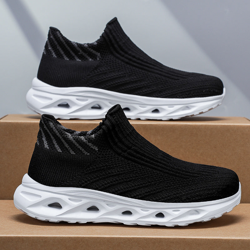 Men‘s’ Slip-On Running Walking Shoes - Zero Laces Comfort, Non-Slip Traction & Cushioned Support