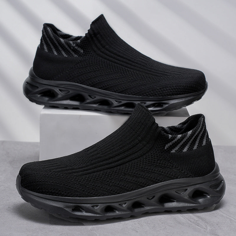 Men‘s’ Slip-On Running Walking Shoes - Zero Laces Comfort, Non-Slip Traction & Cushioned Support