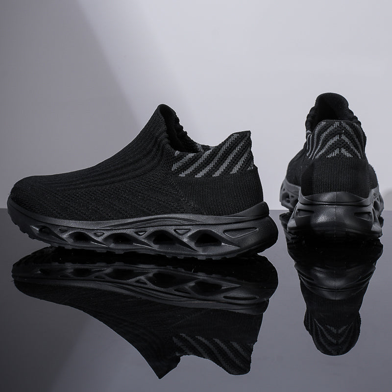 Men‘s’ Slip-On Running Walking Shoes - Zero Laces Comfort, Non-Slip Traction & Cushioned Support