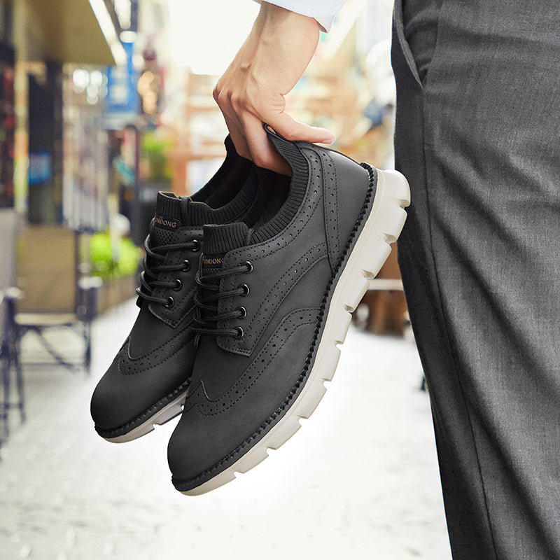 Men’s Retro Leather Zip Boots Built for Comfort, Wide Toe, Arch Support, Pressure Relief, Waterproof for Every Seaso