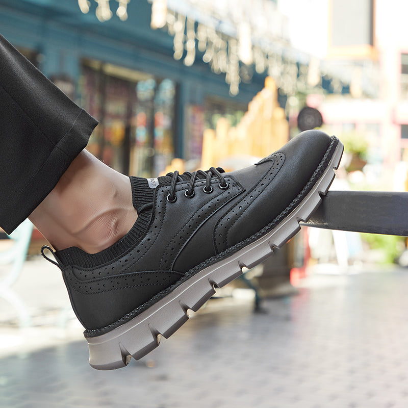 Men’s Retro Leather Zip Boots Built for Comfort, Wide Toe, Arch Support, Pressure Relief, Waterproof for Every Seaso