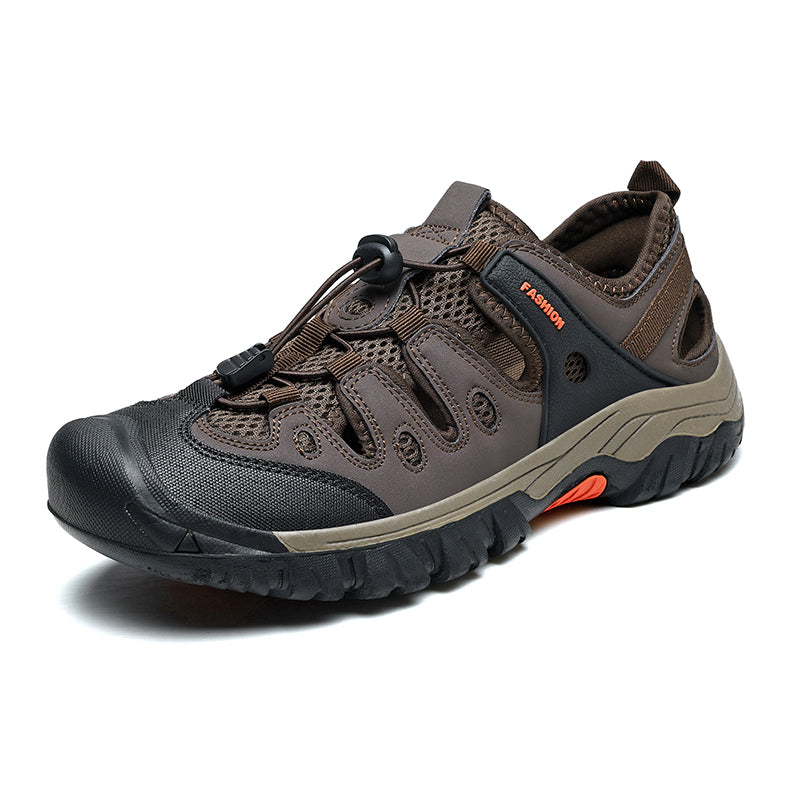 Men's Orthopedic Arch Support Wide Toe Lightweight Hiking Shoes Waterproof Non-slip Scratch-Resistant Work Shoes, Ideal For Hike All Day with Comfort and Zero Fatigue