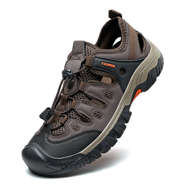 Men's Orthopedic Arch Support Wide Toe Lightweight Hiking Shoes Waterproof Non-slip Scratch-Resistant Work Shoes, Ideal For Hike All Day with Comfort and Zero Fatigue