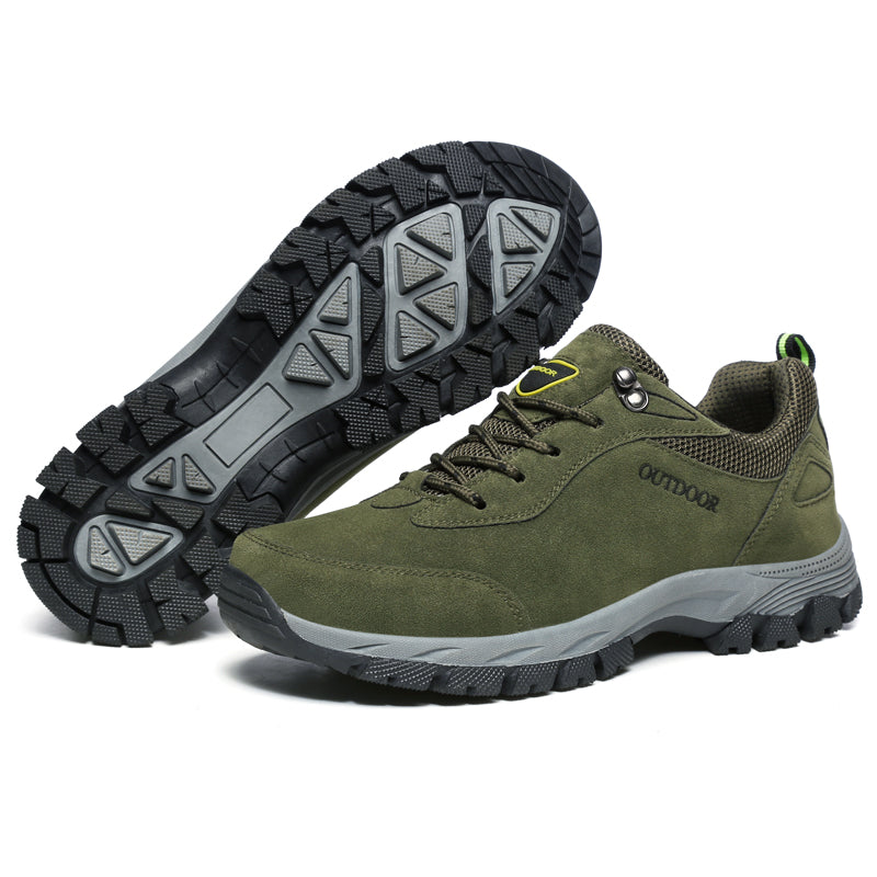 Men's Orthopedic Outdoor Work Boots - Built-In Arch Support; Waterproof Leather Upper; Wide Toe; Non-Slip; Ankle Support; Scratch&Smash&Puncture Resistant; Perfect For Hiking, Travel, Walk and Work.