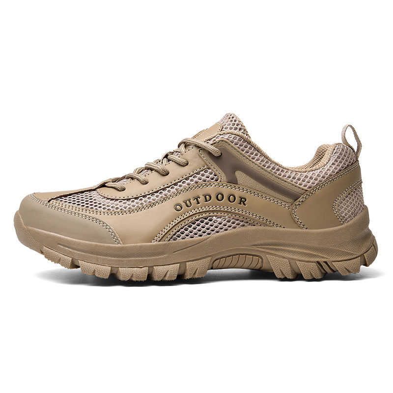 Men's Mesh Hiking Shoes - Lace-Up, Enhanced Support, Wide Toe Box with Arch Support