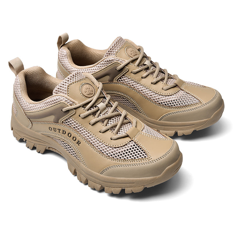 Men's Mesh Hiking Shoes - Lace-Up, Enhanced Support, Wide Toe Box with Arch Support