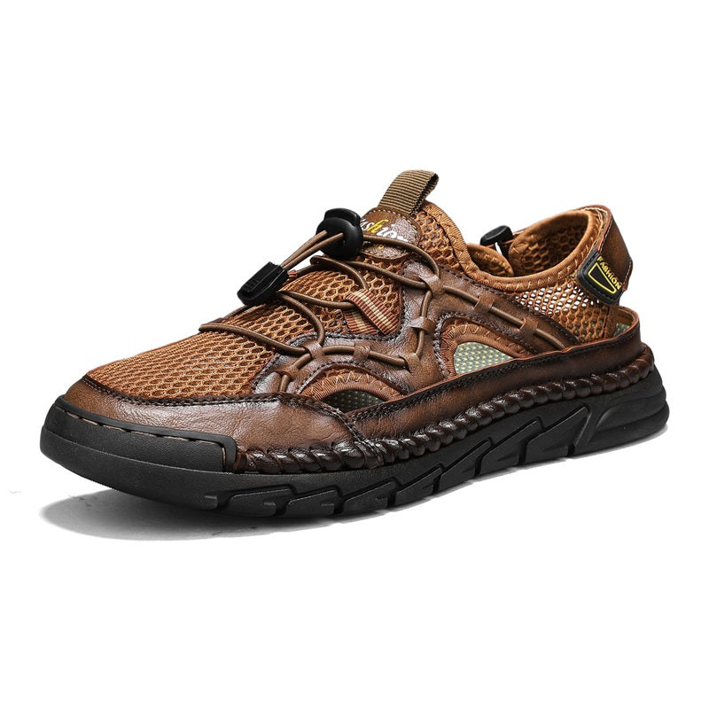 Men's Mesh Hiking Shoes - Slip-On, Breathable, Slip-Resistant, Wide Toe Box with Arch Support