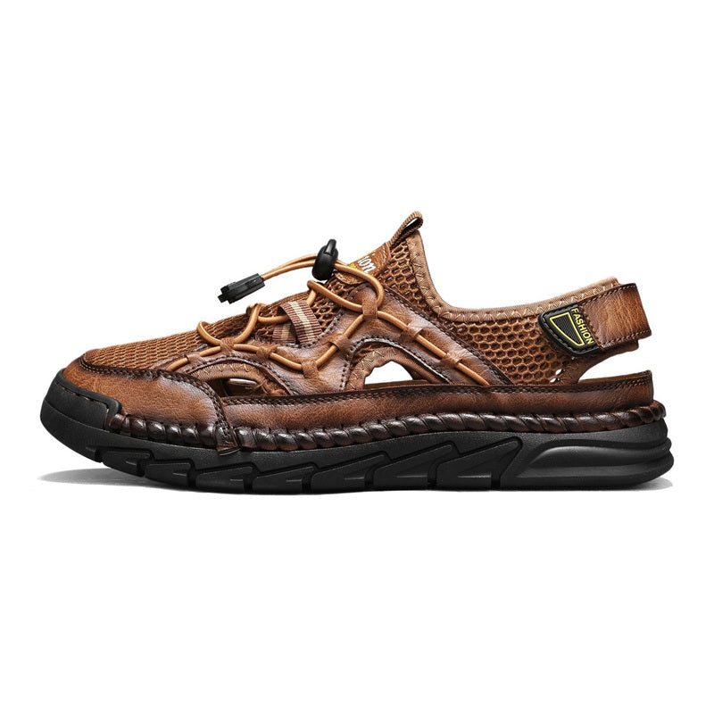 Men's Mesh Hiking Shoes - Slip-On, Breathable, Slip-Resistant, Wide Toe Box with Arch Support