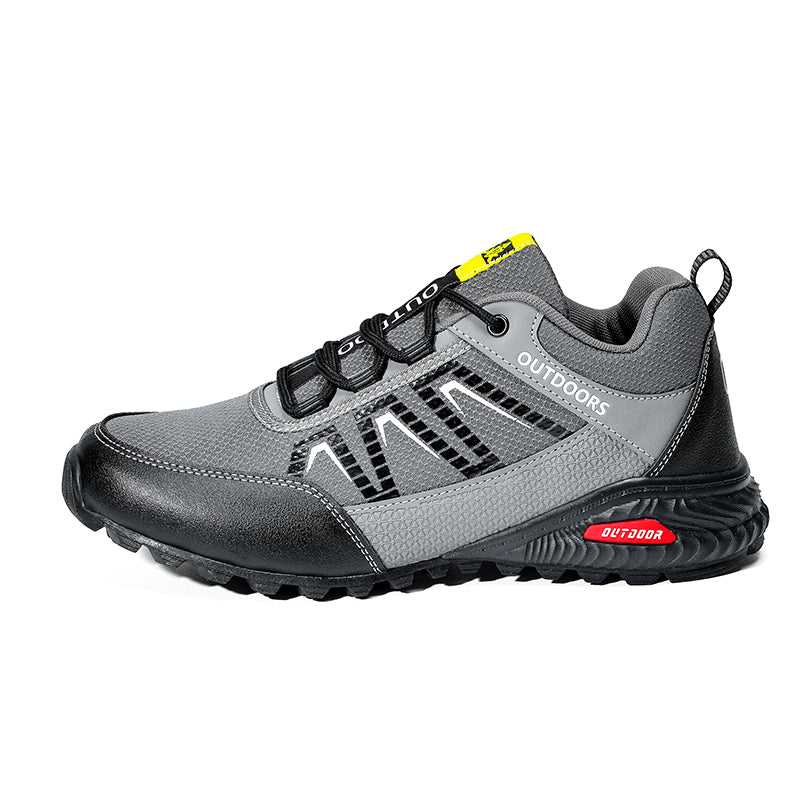 Men's Mixed Material Work Boots - Lace-Up, Waterproof, Wide Toe Box with Arch Support