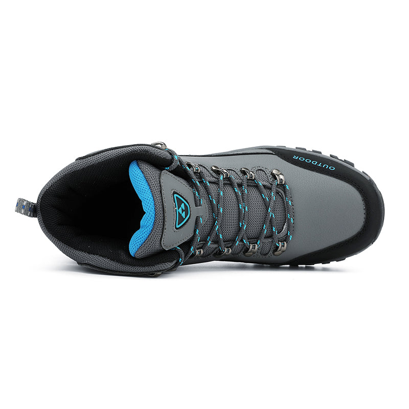Men's Genuine Leather Work Boots - Lace-Up, Slip-Resistant, Wide Toe Box with Arch Support