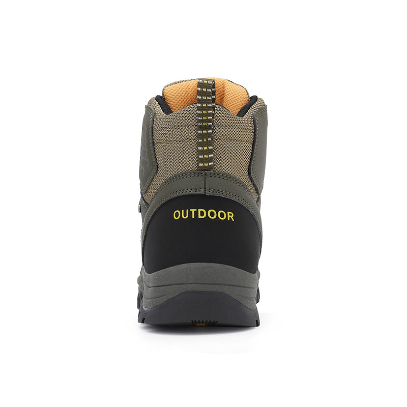 Men's Genuine Leather Work Boots - Lace-Up, Slip-Resistant, Wide Toe Box with Arch Support