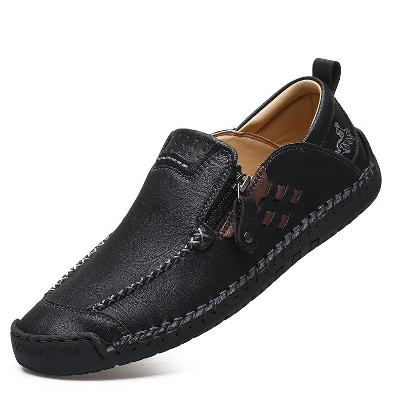 Men's 45+ Daily Walker | Hand-Finished Leather | Zero Bending, Zero Lacing | Wide Toe, Arch Support