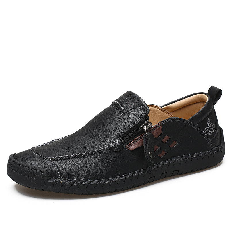 Men's 45+ Daily Walker | Hand-Finished Leather | Zero Bending, Zero Lacing | Wide Toe, Arch Support