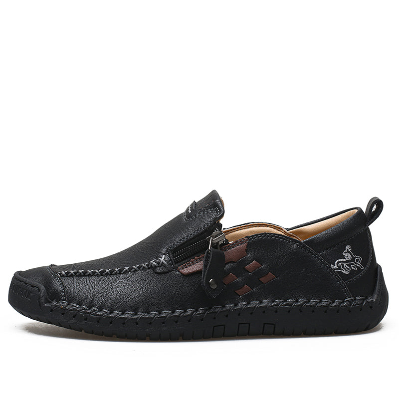 Men's 45+ Daily Walker | Hand-Finished Leather | Zero Bending, Zero Lacing | Wide Toe, Arch Support