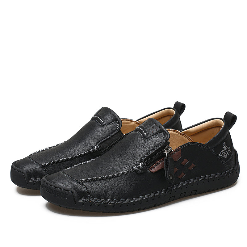 Men's 45+ Daily Walker | Hand-Finished Leather | Zero Bending, Zero Lacing | Wide Toe, Arch Support