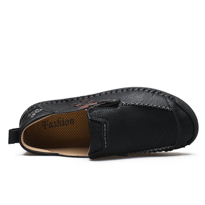 Men's 45+ Daily Walker | Hand-Finished Leather | Zero Bending, Zero Lacing | Wide Toe, Arch Support