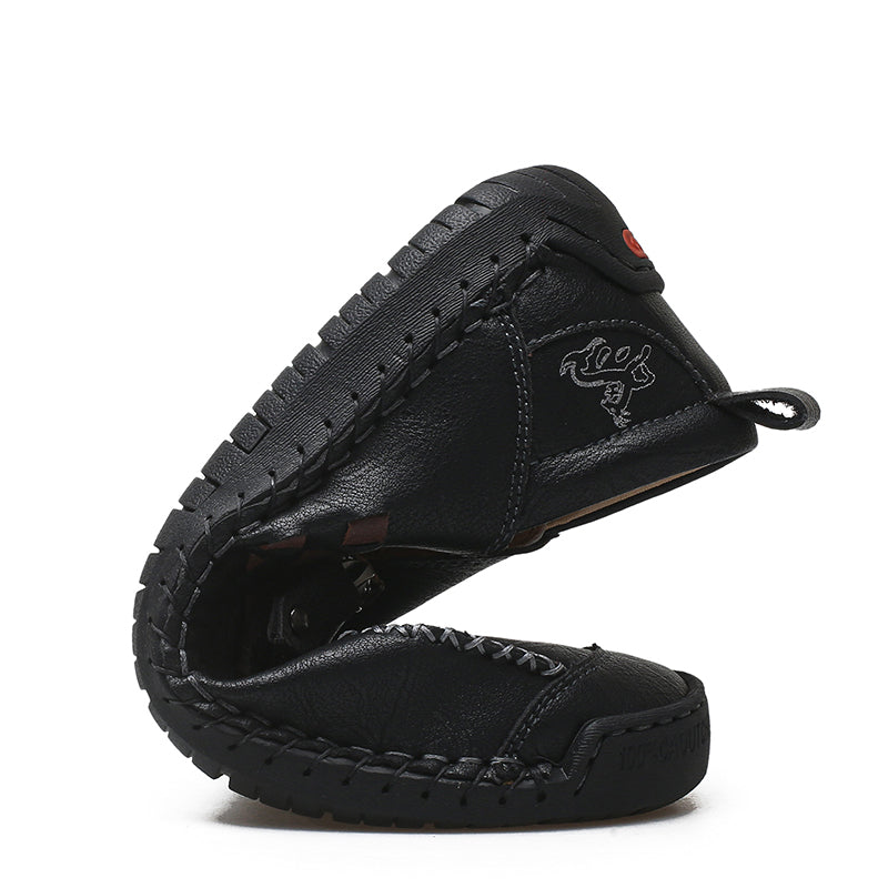 Men's 45+ Daily Walker | Hand-Finished Leather | Zero Bending, Zero Lacing | Wide Toe, Arch Support