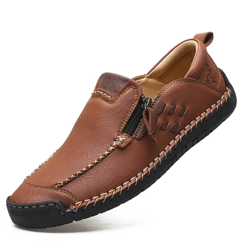 Men's 45+ Daily Walker | Hand-Finished Leather | Zero Bending, Zero Lacing | Wide Toe, Arch Support
