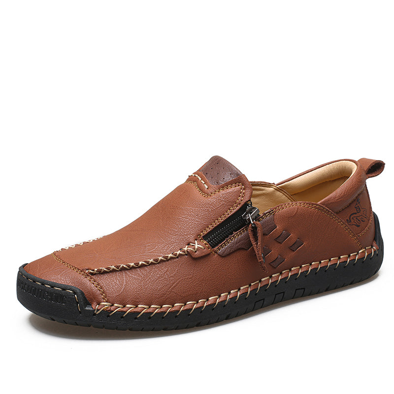 Men's 45+ Daily Walker | Hand-Finished Leather | Zero Bending, Zero Lacing | Wide Toe, Arch Support