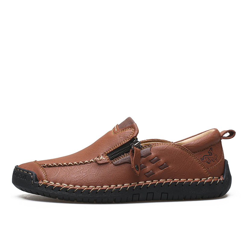 Men's 45+ Daily Walker | Hand-Finished Leather | Zero Bending, Zero Lacing | Wide Toe, Arch Support