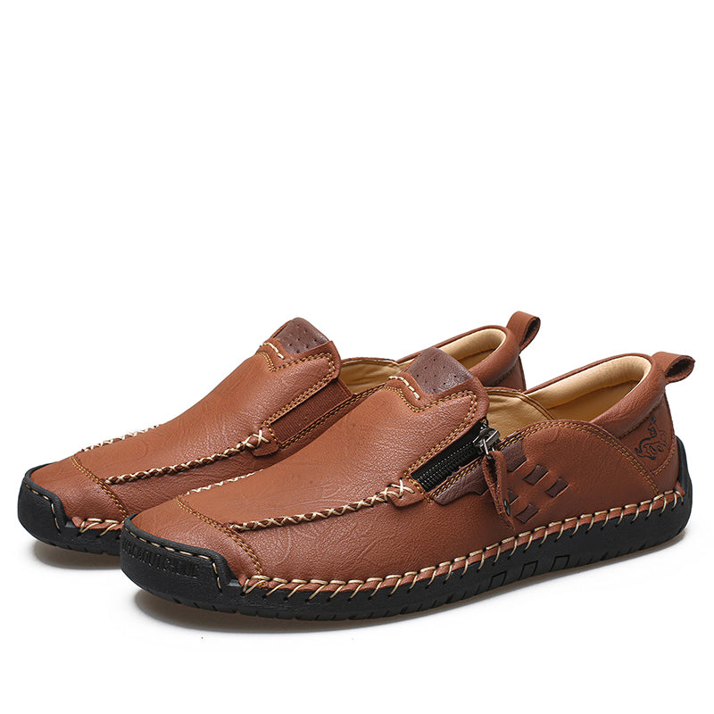 Men's 45+ Daily Walker | Hand-Finished Leather | Zero Bending, Zero Lacing | Wide Toe, Arch Support