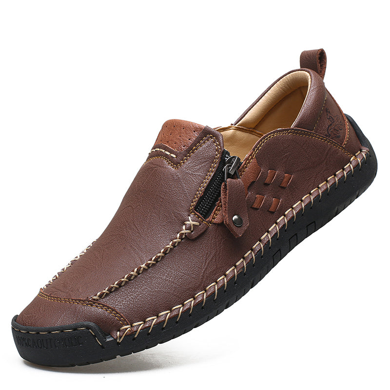 Men's 45+ Daily Walker | Hand-Finished Leather | Zero Bending, Zero Lacing | Wide Toe, Arch Support