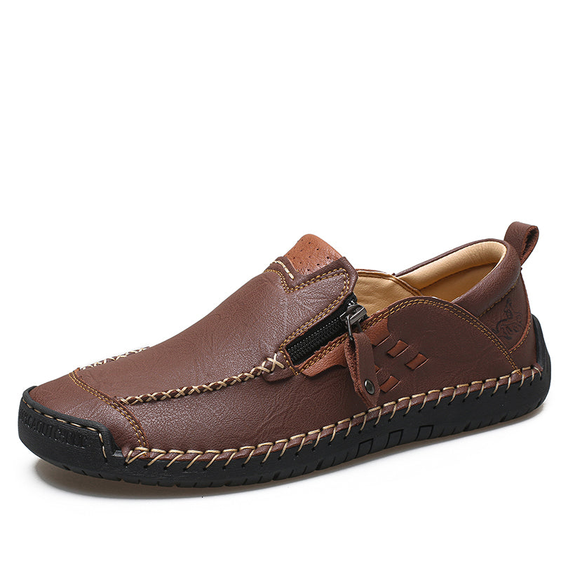 Men's 45+ Daily Walker | Hand-Finished Leather | Zero Bending, Zero Lacing | Wide Toe, Arch Support